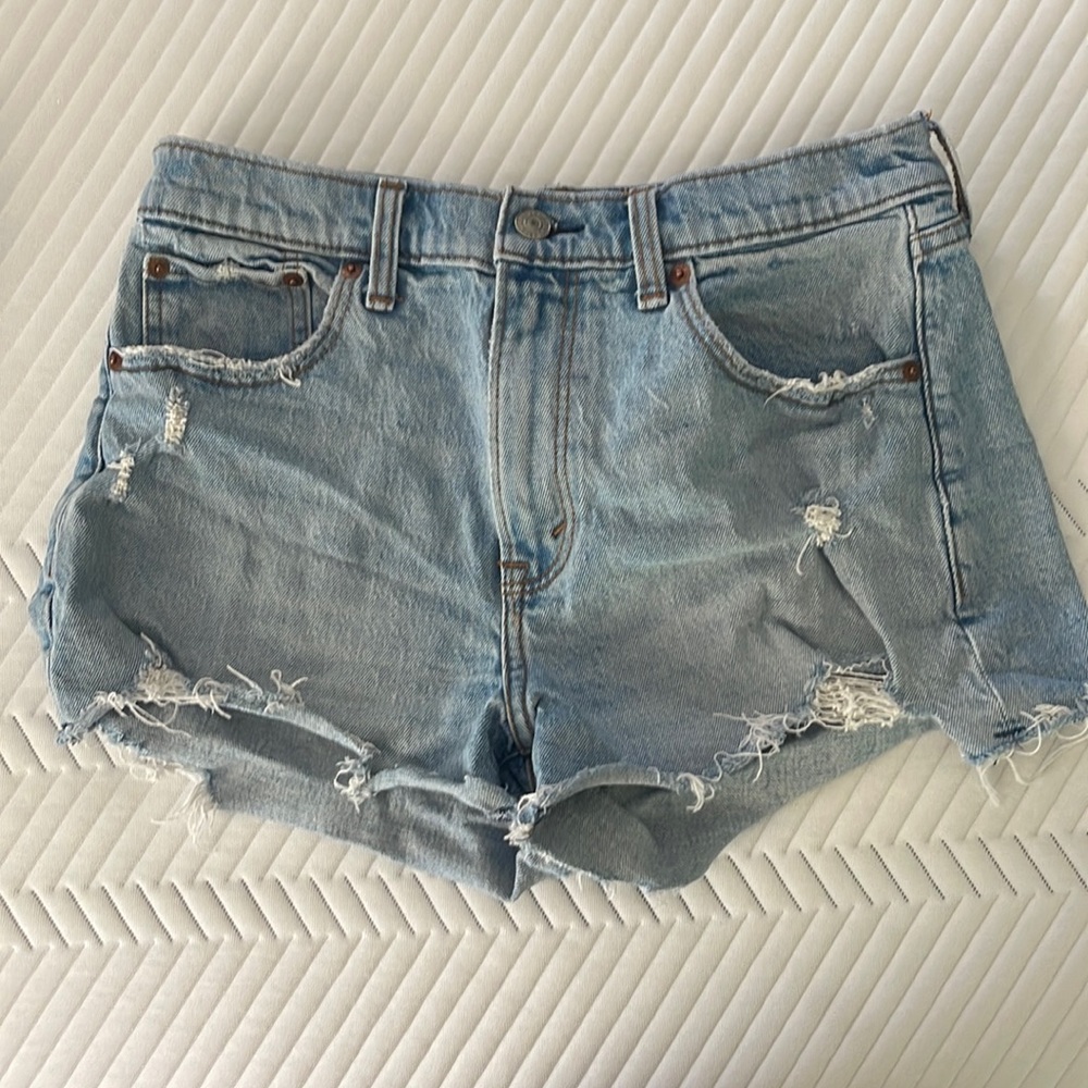 Abercrombie Light Distressed Jean Short